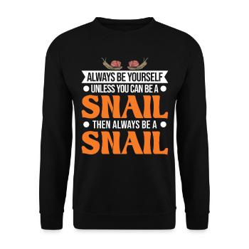 Snail Gift Vineyard Snail - Unisex Sweatshirt - black - Front - Alina (178cm) & Michal (187cm)