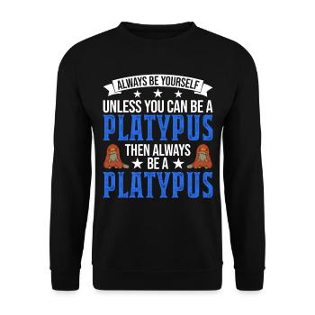 Ornithorynque Cadeau Ornithorynque - Sweat-shirt Unisexe - noir - Devant - Alina (178cm) & Michal (187cm)