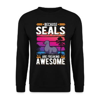 Because Seal are freaking awesome Robbe - Unisex Sweatshirt - black - Front - Alina (178cm) & Michal (187cm)