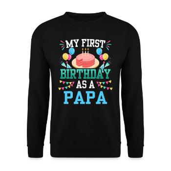 Mon premier anniversaire en tant que Papa Papa Père Party - Sweat-shirt Unisexe - noir - Devant - Alina (178cm) & Michal (187cm)