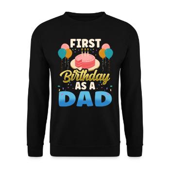 First Birthday As Papa Daddy Father Party - Unisex Sweatshirt - black - Front - Alina (178cm) & Michal (187cm)