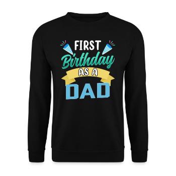First Birthday As Papa Daddy Father Party - Unisex Sweatshirt - black - Front - Alina (178cm) & Michal (187cm)