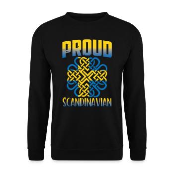 Stolzer Skandinavier Schwede Skandinavien Nordisch - Unisex Pullover - Schwarz - Vorne - Alina (178cm) & Michal (187cm)