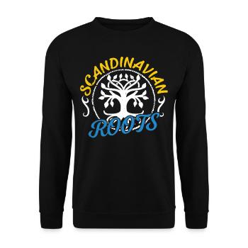 Skandinavische Wurzeln Schwedisch Skandinavien - Unisex Pullover - Schwarz - Vorne - Alina (178cm) & Michal (187cm)