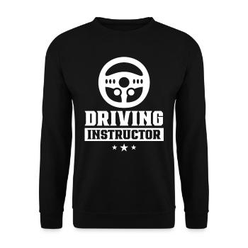Fahrlehrer Fahrschüler Fahrschule Fahrstunde - Unisex Pullover - Schwarz - Vorne - Alina (178cm) & Michal (187cm)