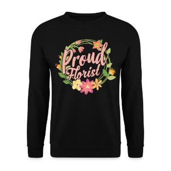 Stolzer Florist Beruf Blumenladen Blume Pflanze - Unisex Pullover - Schwarz - Vorne - Alina (178cm) & Michal (187cm)