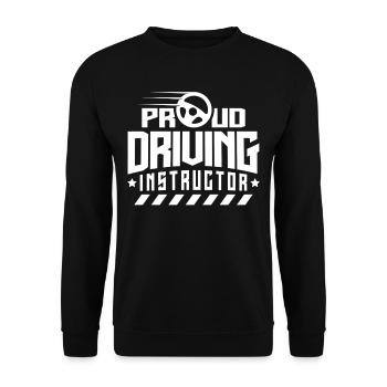 Proud Driving Instructor Driving Lesson Driving School Profession - Unisex Sweatshirt - black - Front - Alina (178cm) & Michal (187cm)