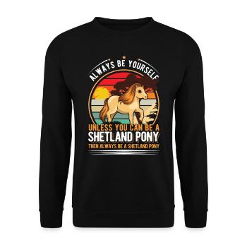 Shetland Pony Shetland Pony Shetty - Sweat-shirt Unisexe - noir - Devant - Alina (178cm) & Michal (187cm)