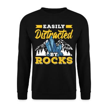 Easily distracted by rocks Geology Geology - Unisex Sweatshirt - black - Front - Alina (178cm) & Michal (187cm)