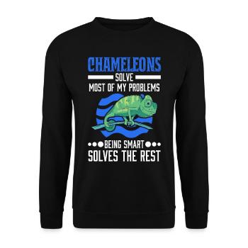 Chameleon Gift Chameleon - Unisex Sweatshirt - black - Front - Alina (178cm) & Michal (187cm)