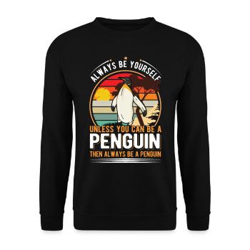 Pingouin Cadeau Pingouin - Sweat-shirt Unisexe - noir - Devant - Alina (178cm) & Michal (187cm)