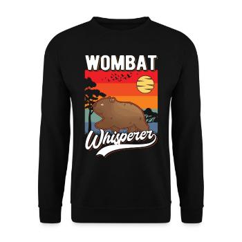 Wombat Flüsterer Wombat Whisperer - Unisex Pullover - Schwarz - Vorne - Alina (178cm) & Michal (187cm)