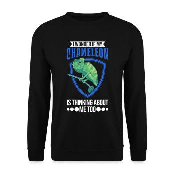 Chameleon Gift Chameleon - Unisex Sweatshirt - black - Front - Alina (178cm) & Michal (187cm)
