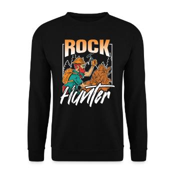 Rock Hunter Geologist Geology Geology Student - Unisex Sweatshirt - black - Front - Alina (178cm) & Michal (187cm)
