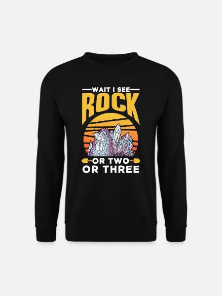 Warte Ich Sehe Einen Stein Oder Zwei Oder Drei - Unisex Pullover - Schwarz