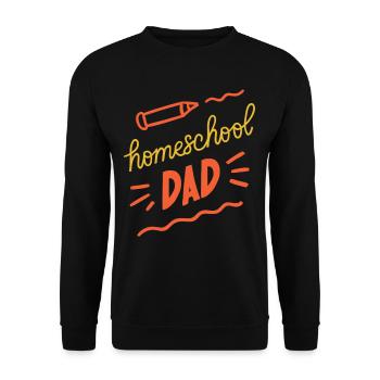 Homeschool Papa Vater Homeschooling Vatertag - Unisex Pullover - Schwarz - Vorne - Alina (178cm) & Michal (187cm)