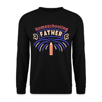 Father With HomeSchoolers Father's Day Papa Homeschool - Unisex Sweatshirt - black - Front - Alina (178cm) & Michal (187cm)
