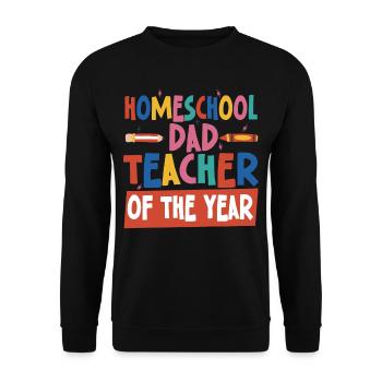 Homeschool Papa Teacher of the Year Homeschooling - Unisex Sweatshirt - black - Front - Alina (178cm) & Michal (187cm)