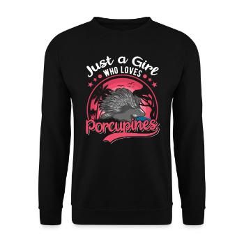 Porcupine Girl Porcupine - Unisex Sweatshirt - black - Front - Alina (178cm) & Michal (187cm)
