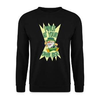 Pinch at your own risk Irish Irish Ireland - Unisex Sweatshirt - black - Front - Alina (178cm) & Michal (187cm)