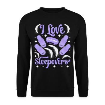 Ich Liebe Übernachtungen Süß Party Übernachten - Unisex Pullover - Schwarz - Vorne - Alina (178cm) & Michal (187cm)