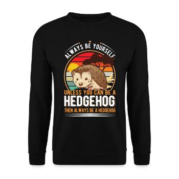 Hedgehog Gift Hedgehog - Unisex Sweatshirt - black - Front - Alina (178cm) & Michal (187cm)