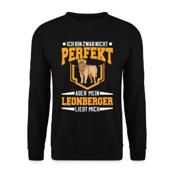 Leonberger Geschenk - Unisex Pullover - Schwarz - Vorne - Alina (178cm) & Michal (187cm)