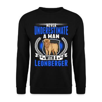 Leonberger Mann - Unisex Sweatshirt - black - Front - Alina (178cm) & Michal (187cm)