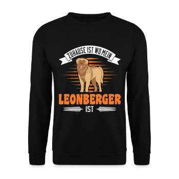 Zuhause ist wo mein Leonberger ist - Unisex Pullover - Schwarz - Vorne - Alina (178cm) & Michal (187cm)