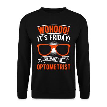 Optiker Geschenk Augenoptiker - Unisex Pullover - Schwarz - Vorne - Alina (178cm) & Michal (187cm)