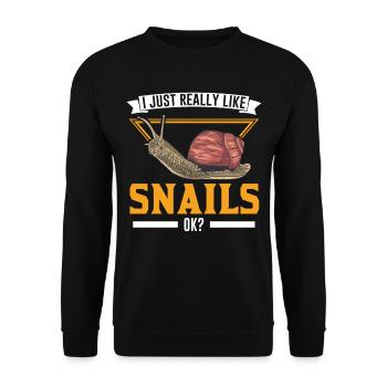 J’aime vraiment Snails ok Snail - Sweat-shirt Unisexe - noir - Devant - Alina (178cm) & Michal (187cm)