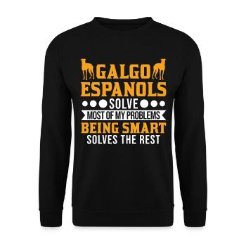 Galgo Espanol Gift Spanish Greyhound - Unisex Sweatshirt - black - Front - Alina (178cm) & Michal (187cm)