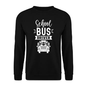 Chauffeur d’autobus scolaire Autobus scolaire Voyage en autobus Autocar - Sweat-shirt Unisexe - noir - Devant - Alina (178cm) & Michal (187cm)