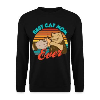 Die Beste Katzenmama Aller Zeiten Katze Mutter - Unisex Pullover - Schwarz - Vorne - Alina (178cm) & Michal (187cm)