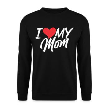 Ich Liebe Meine Mutter Muttertag Mutti Mama Mami - Unisex Pullover - Schwarz - Vorne - Alina (178cm) & Michal (187cm)