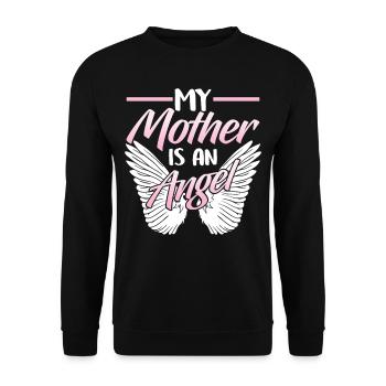 Meine Mutter Ist Ein Engel Mama Mami Muttertag - Unisex Pullover - Schwarz - Vorne - Alina (178cm) & Michal (187cm)