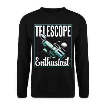 Teleskop Enthusiast Weltraum Universum Sterne - Unisex Pullover - Schwarz - Vorne - Alina (178cm) & Michal (187cm)