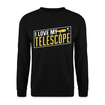 Ich Liebe Mein Teleskop Weltraum Sterne Universum - Unisex Pullover - Schwarz - Vorne - Alina (178cm) & Michal (187cm)