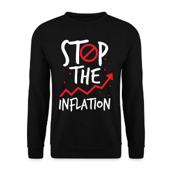 Die Inflation Stoppen Stagflation Gelddrucken - Unisex Pullover - Schwarz - Vorne - Alina (178cm) & Michal (187cm)