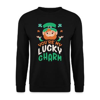 Tu es mon porte-bonheur Irlandais Irlande Irlandais - Sweat-shirt Unisexe - noir - Devant - Alina (178cm) & Michal (187cm)