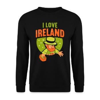 I love Ireland Irish St. Patrick's Day - Unisex Sweatshirt - black - Front - Alina (178cm) & Michal (187cm)