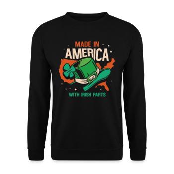 Fabriqué en Amérique avec des parties irlandaises irlandaises - Sweat-shirt Unisexe - noir - Devant - Alina (178cm) & Michal (187cm)
