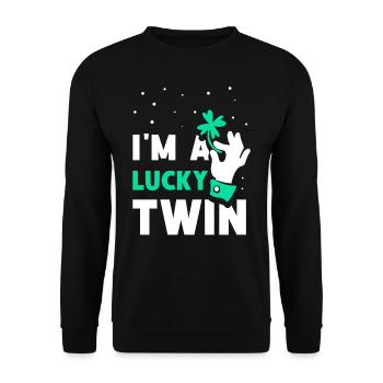 I am a happy twin Ireland Irish - Unisex Sweatshirt - black - Front - Alina (178cm) & Michal (187cm)