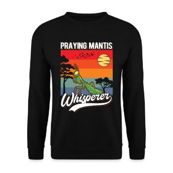 Gottesanbeterin Flüsterer Praying Mantis Whisperer - Unisex Pullover - Schwarz - Vorne - Alina (178cm) & Michal (187cm)