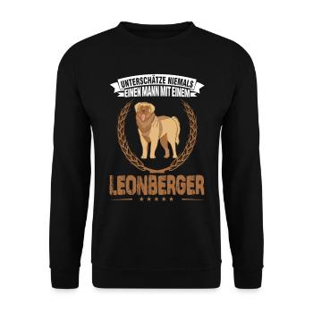 Leonberger Mann - Unisex Pullover - Schwarz - Vorne - Alina (178cm) & Michal (187cm)