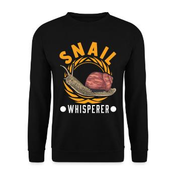 Schnecken Flüsterer Snail Whisperer - Unisex Pullover - Schwarz - Vorne - Alina (178cm) & Michal (187cm)