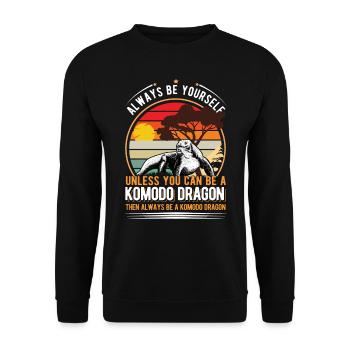 Komodo dragon monitor lizard - Unisex Sweatshirt - black - Front - Alina (178cm) & Michal (187cm)