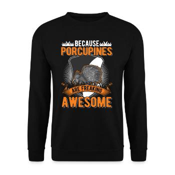 Porc-épic Cadeau Porc-épic - Sweat-shirt Unisexe - noir - Devant - Alina (178cm) & Michal (187cm)