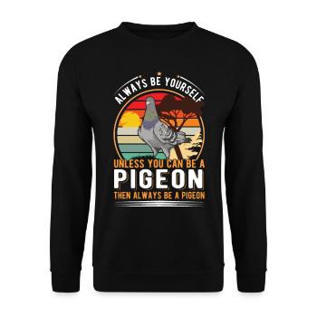Pigeon Gift Pigeon Pigeon Pigeon Fancier - Unisex Sweatshirt - black - Front - Alina (178cm) & Michal (187cm)