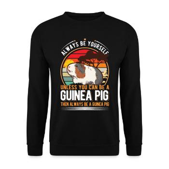 Cochon d’Inde Cadeau Cochon d’Inde - Sweat-shirt Unisexe - noir - Devant - Alina (178cm) & Michal (187cm)